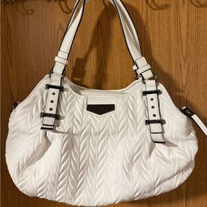 Chic White Textured Women's Shoulder Bag